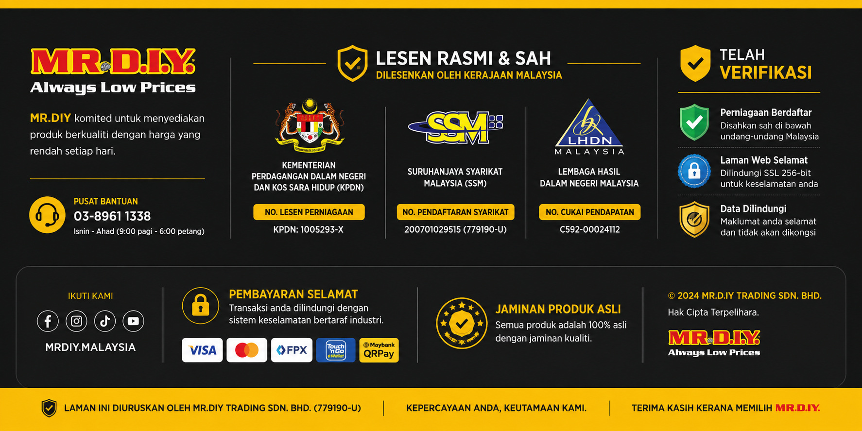 Footer MR.DIY Malaysia